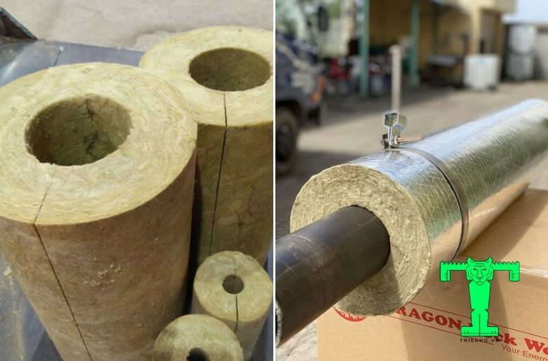 Bông khoáng rockwool ống phi 140-1